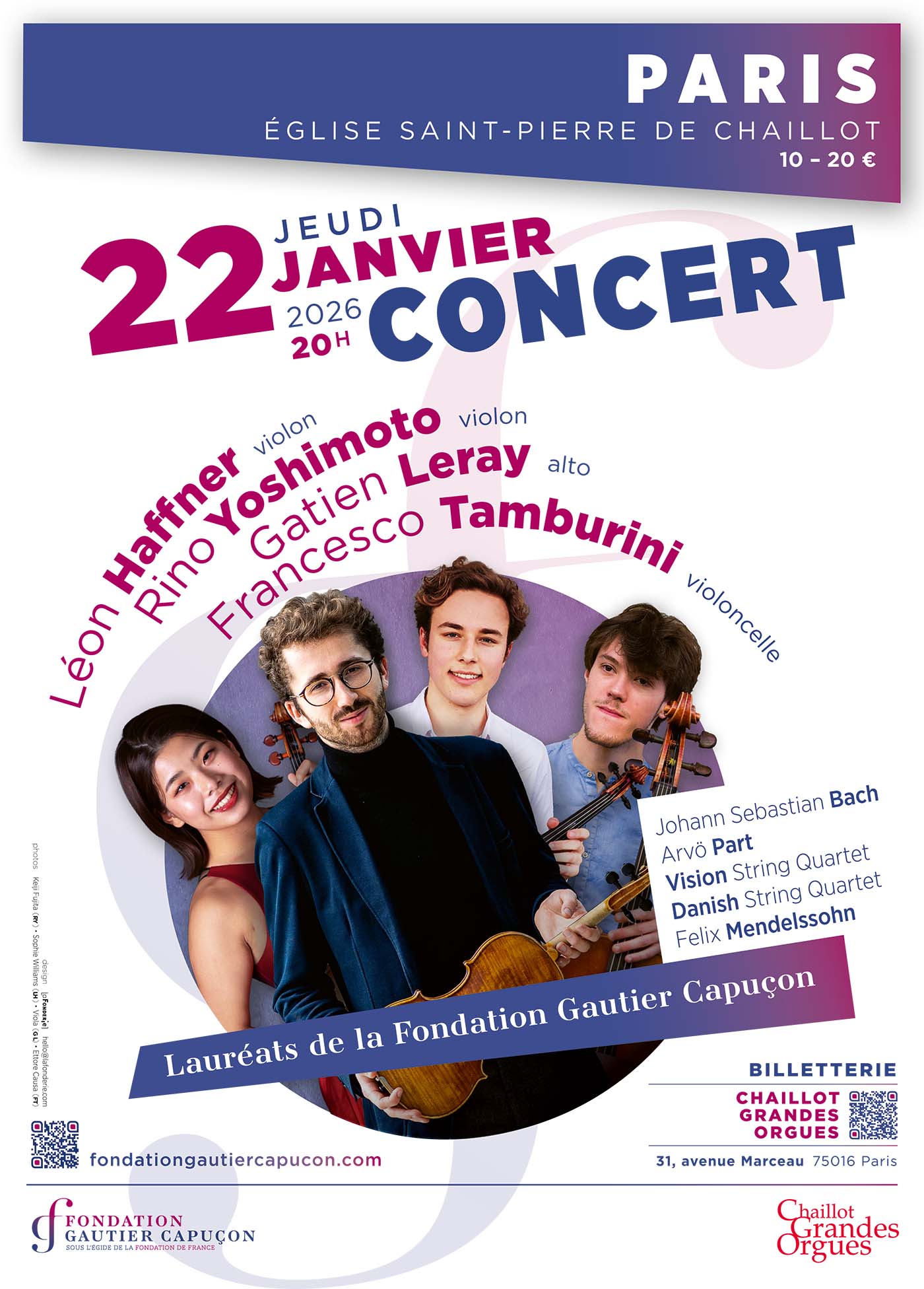 Lauréats de la Fondation Gautier Capuçon